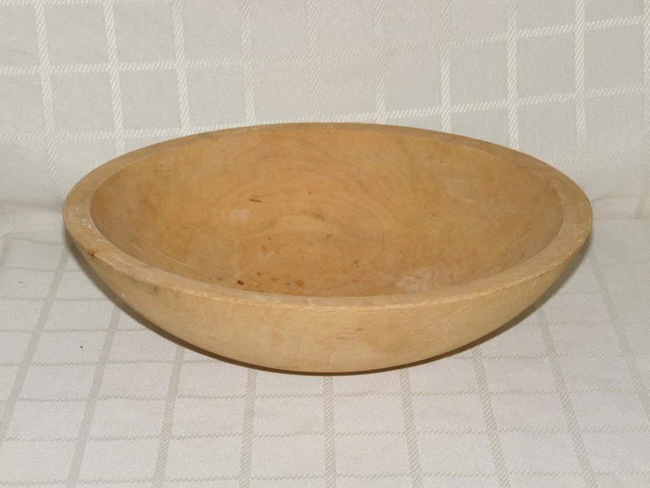 Vintage Signed Oval Primitive Dough Bowl Marquette