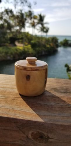 Wooden Bowl With Lid - Lathe Turned: Handmade From Florida Keys  Buttonwood Tree