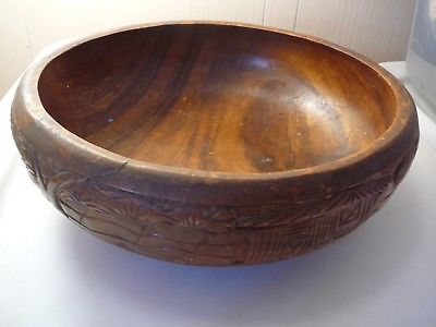 Vintage Wooden Bowl 11 1/2