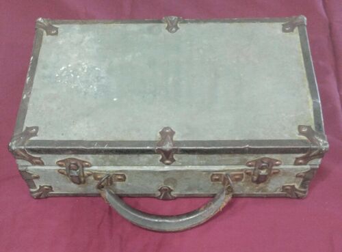 Vintage Wood Carry Case Covered with Galvanized Metal