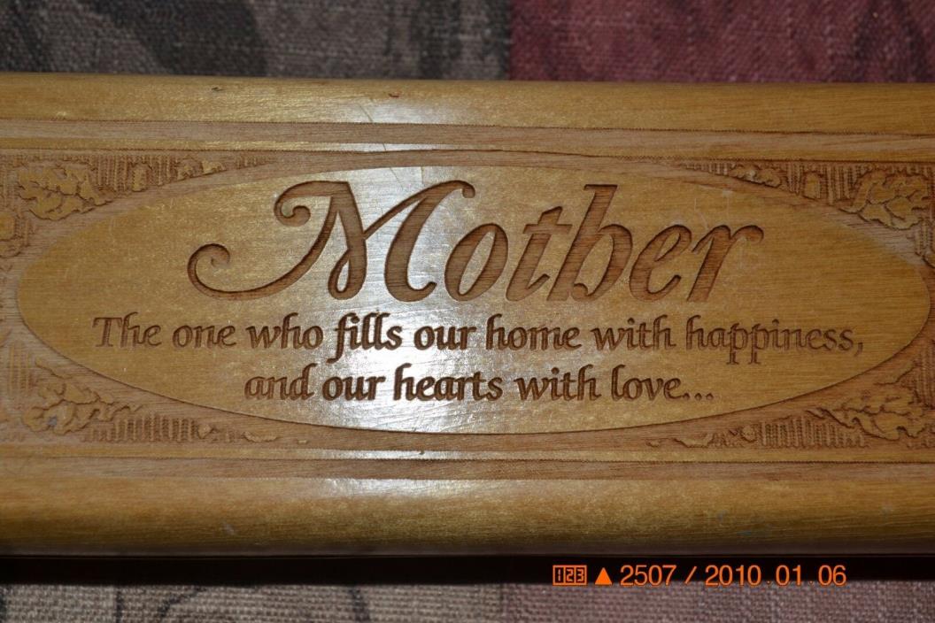 Wooden Pen In Wooden Box With “Mother” On Both