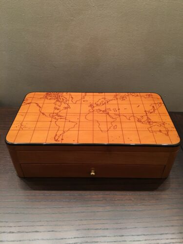 Brand New Wooden Gentleman Pocket Changer Box With Drawer Walnut/black