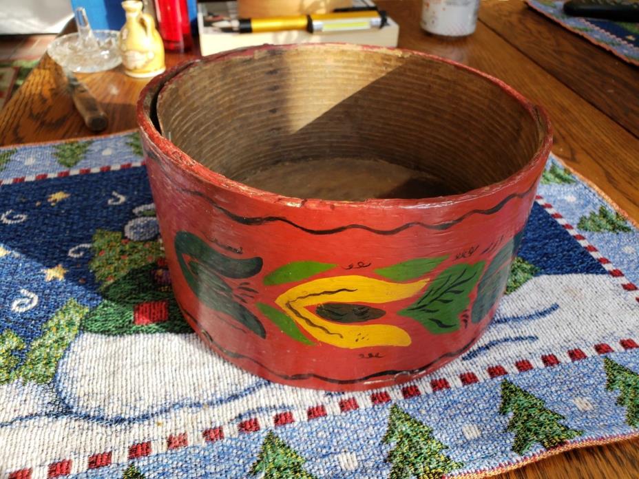 OLD WOODEN MEASURE PANTRY BOX LOVELY TOLE PAINTED PRIMITIVE DANIEL DRAGIN AFAA