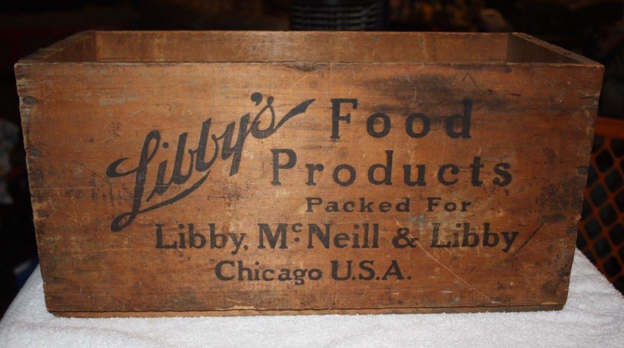 LIBBY'S COOKED CORNED BEEF ANTIQUE WOOD BOX HERE IN HAWAII