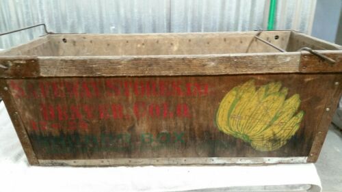 Vintage Safeway stores Denver Colorado Banana Crate Large Wood Box