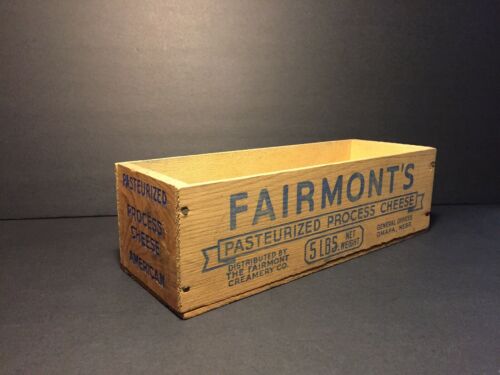 Vintage WW2 Era Wood Fairmont's  5 Pound  Better Cream Cheese Wooden Box