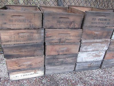 Lot of 50 Vintage Old Wood Rustic Fruit Crate Display Box Antique Shelf Crates