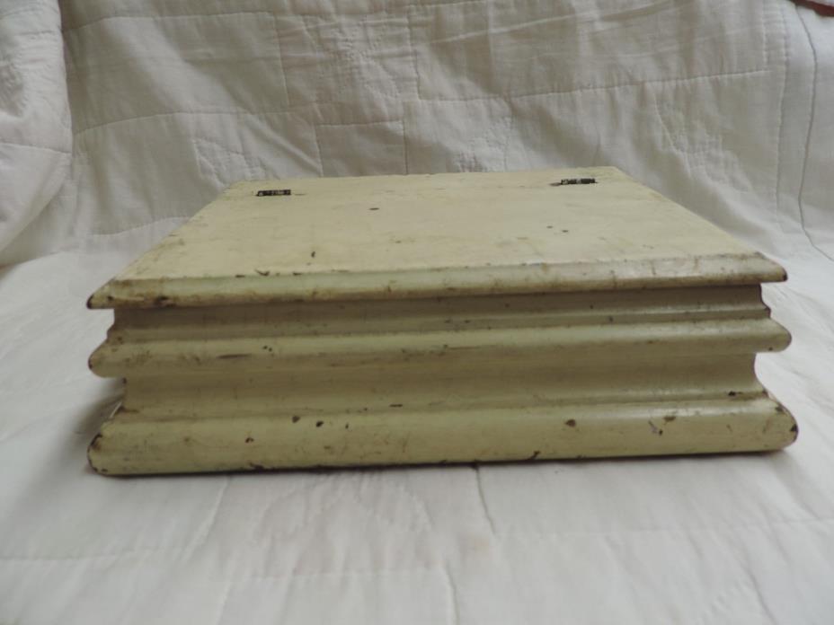 Two Vintage Shabby Chic Wooden Desk Box Art Stationery Hinged Lid Chippy Each
