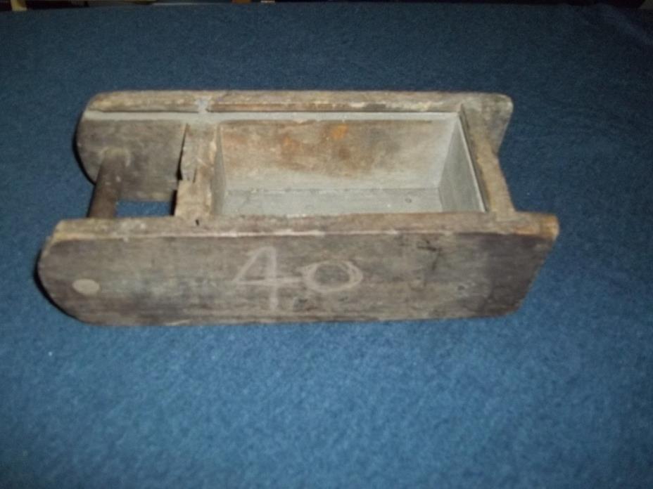 Vintage Wooden Box with Primitive Handmade Wood Handle