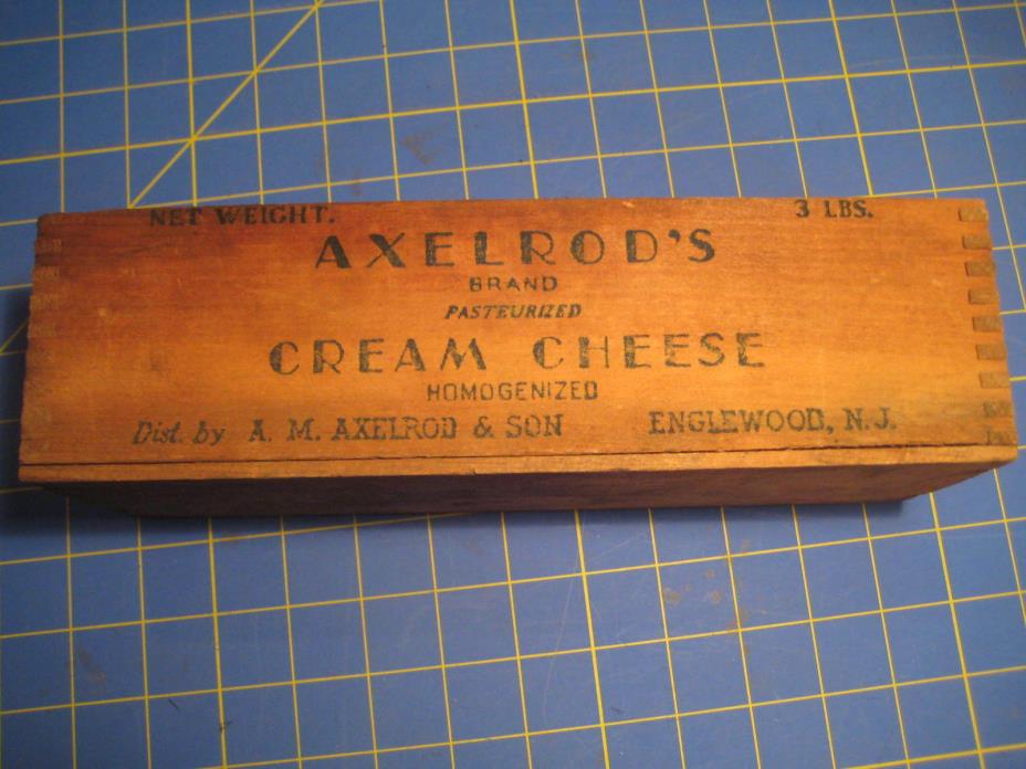 Axelrod's Cream Cheese Wood Wooden Box PRIMITIVE