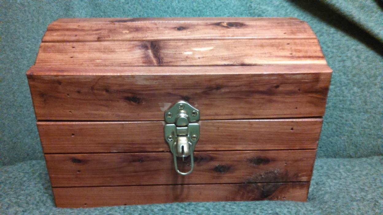 ANTIQUE Hand Crafted Wooden CEDAR Casket - BOX Chest - Humidor - Organizer