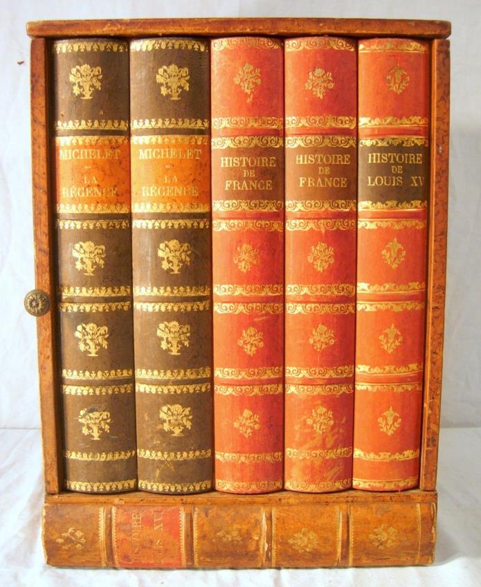 Circa 1950's Leather Book Box English Style 1 Drawer