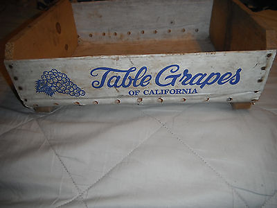 A+! Table Grapes of California Wood Advertising White Birch Box Silver King Labl