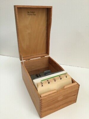 GLOBE WERNICKE 7410-C PEERLESS WOODEN FILE BOX CARD INDEX DOVETAIL CORNERS