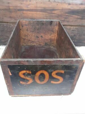 Vintage SOS Pears Produce Crate Wooden Box