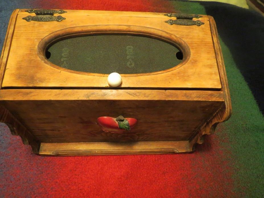 vintage wooden bread box/apple or onion storage