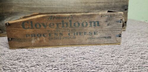 Vintage Wood Cheese Box Armour's Cloverbloom