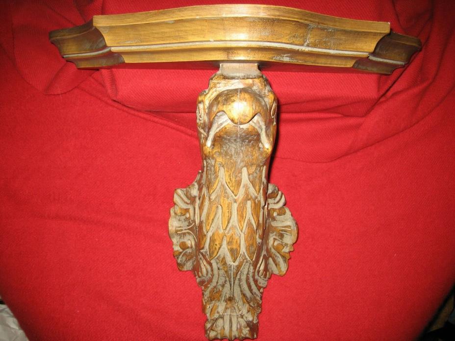 Black Walnut Hand-Carved American Eagle Bust LifeSize Table Shelf Value:$ 2,500+