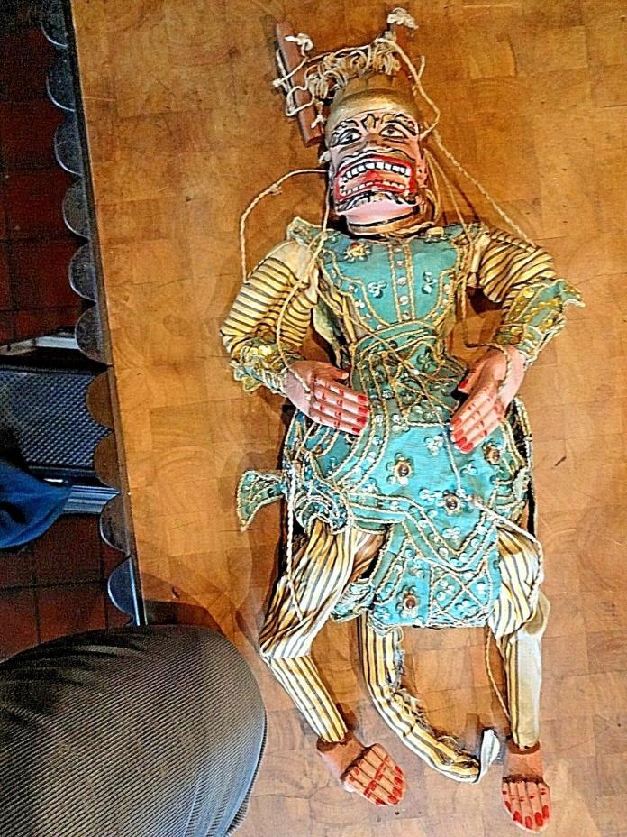 Antique/Vintage Asian Wood Marionette/Puppet,Hand Carved,Painted,Sewn,Ornate  #4