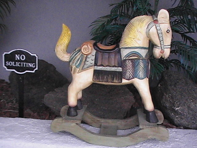 Hand Carved Wood Wooden Rocking Horse 18