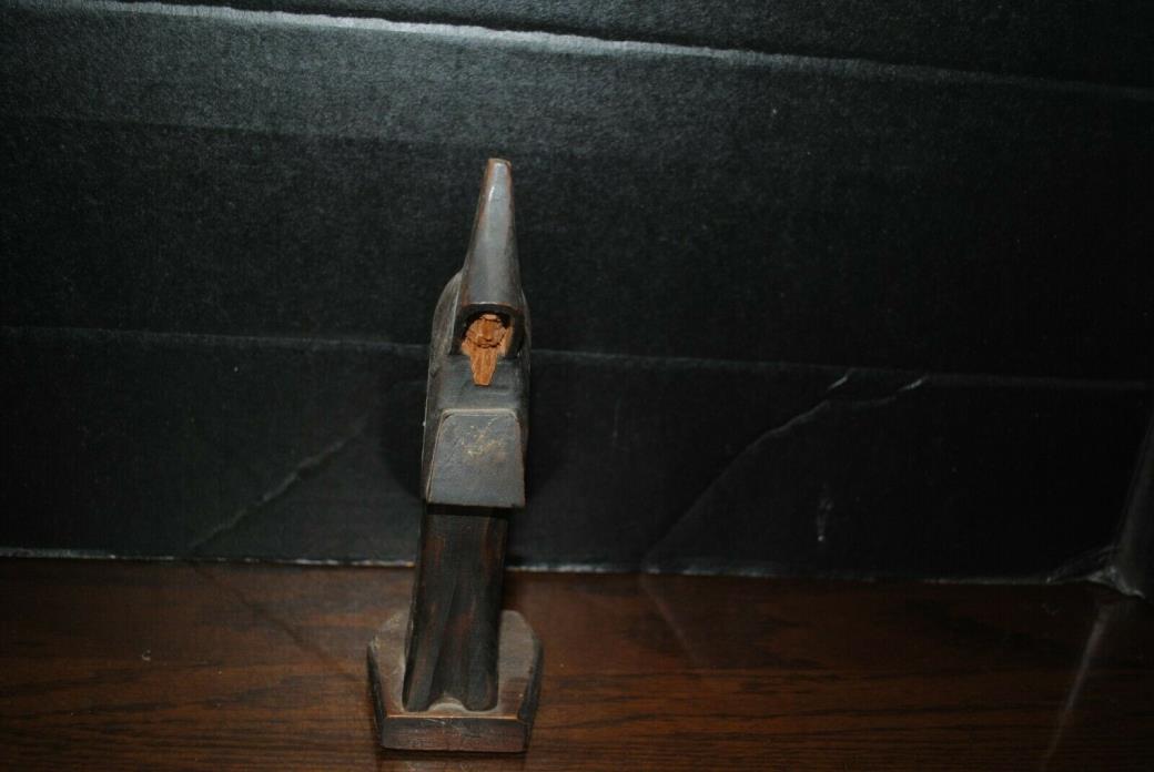 Carved Wood Wizard, Possibly Gandalph about 8 1/4 inches tall including base