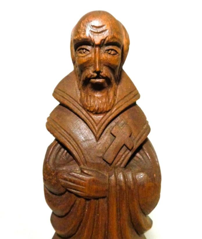LATE 19TH-EARLY 20TH C (ITALY) FINE HAND CARVED WALNUT FRANCISCAN FRIAR W/ROBE