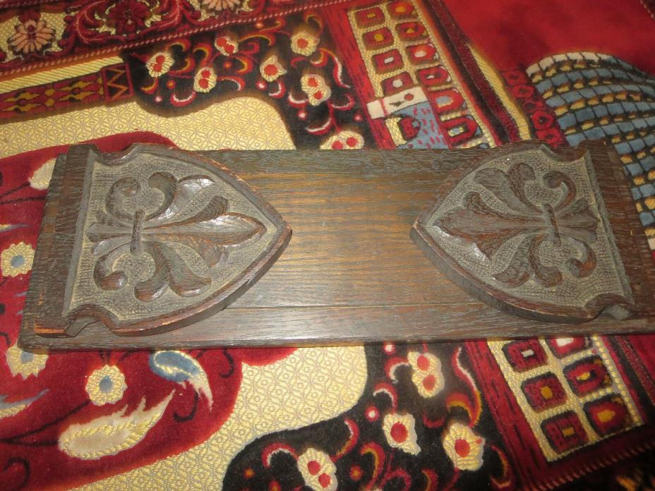 Antique Hand Carved Black Forest Wood Expanding  Book Rack Display