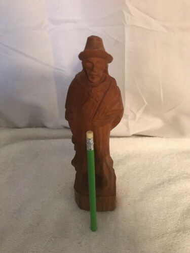 Vintage Hand Carved Wooden Figure Reproduction Prohibida