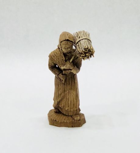 Swiss Carved Wooden Peasant Woman  Made In Lucerne  Switzerland