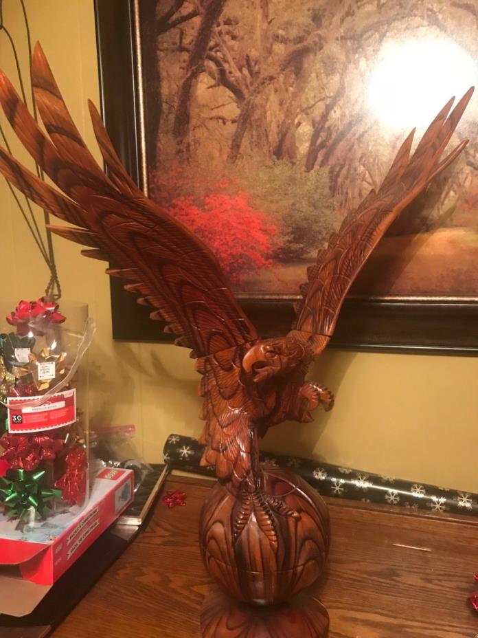 carved wooden eagle