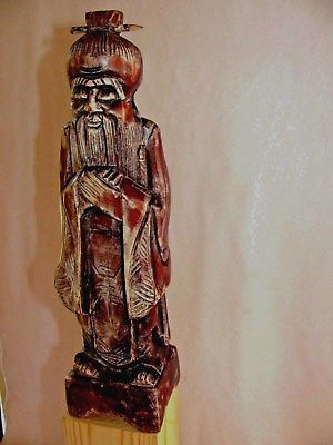ANTIQUE CHINESE BUDDISM GUANYIN WOOD - THE  ARTIST SIGNED / HAND CARVED /