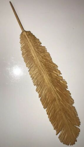 Hand Carved By DJE Basswood Feather VERY Detailed Turkey Oiled Fast Ship!