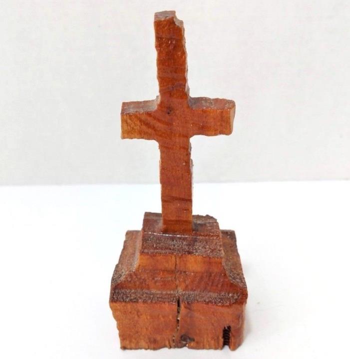 Hand Carved Wooden Cross One Of A Kind Primitive Folk Art #1031 - 1986