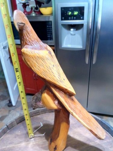 VINTAGE HAND CARVED WOODEN BIRD