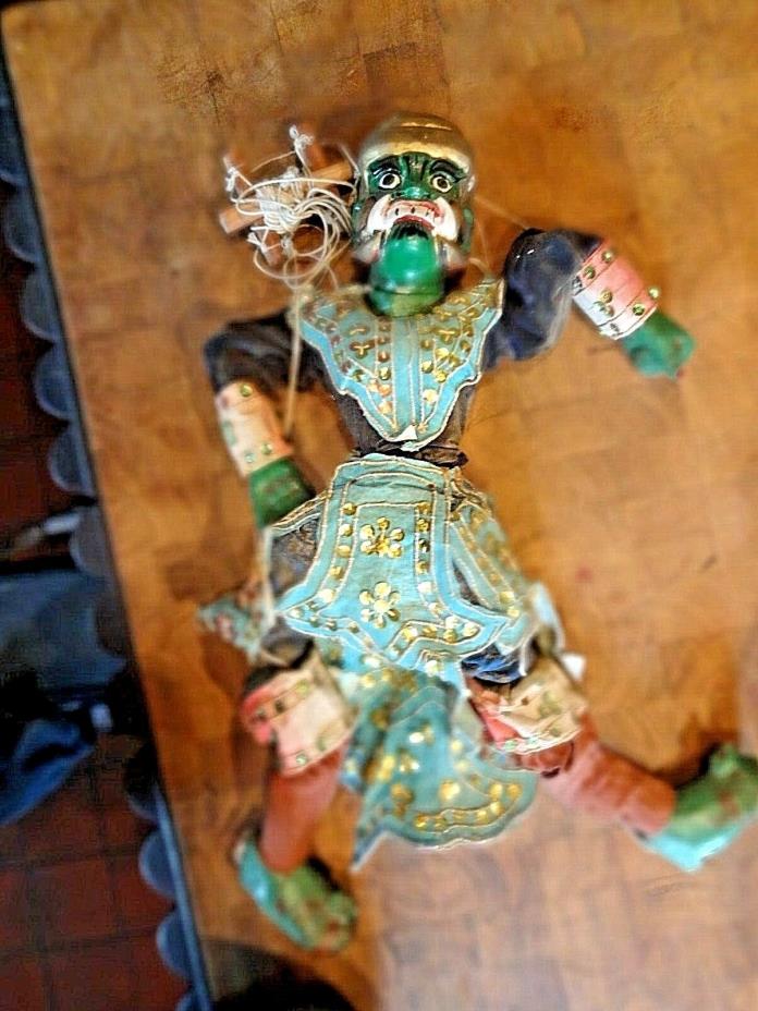 Antique/Vintage Asian Wood Marionette/Puppet Hand Carved,Painted,Sewn- #3