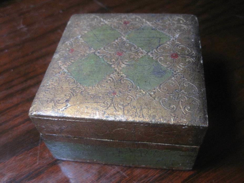 Vtg Italian Florentine Florentia Wood Trinket Box 3