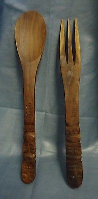 Tahiti Wooden Fork and Spoon, #761