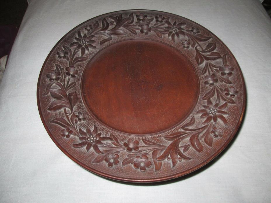 Carved Black Forest Raised Plate - F. Peter-Trauffer Non-Working Musical