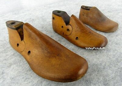 Antique Industrial Steampunk Era Childs Wood Cobbler Shoe Mold Factory Forms