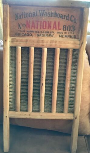 Washboard-antique -Original -Brass -National Wash Board Co. 803