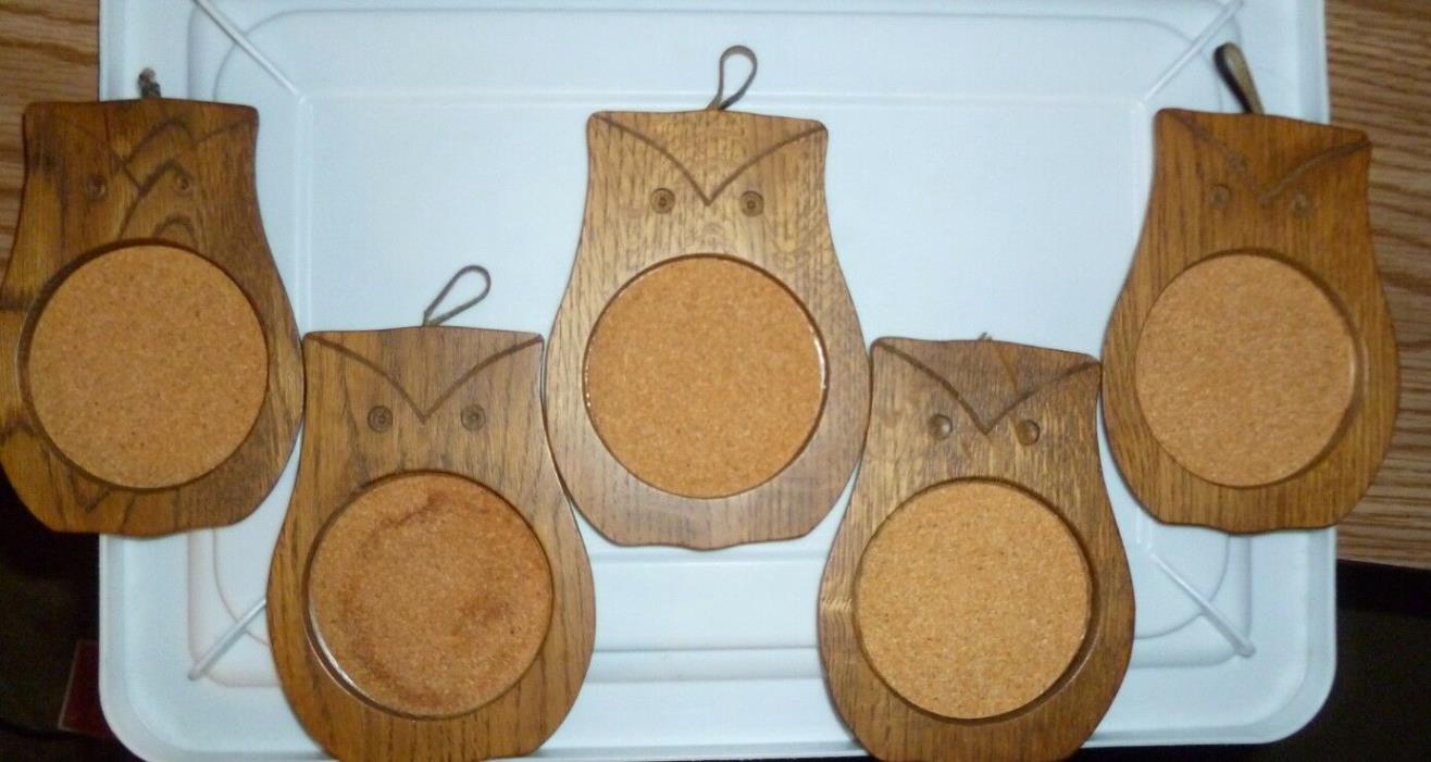 Vintage Carved Wood Coasters Japan