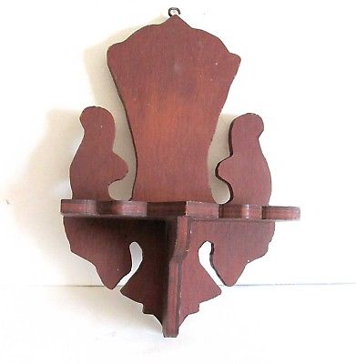 Hand made Vintage Wood Scroll Cut Curio Wall Display Shelf 10