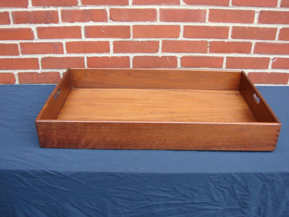ANTIQUE WALNUT DOVETAILED BUTLERS SERVING TRAY
