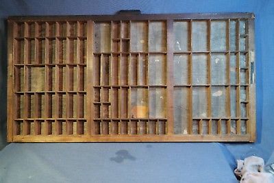 Early 1900s Hamilton Wooden Printers Drawer 32.25