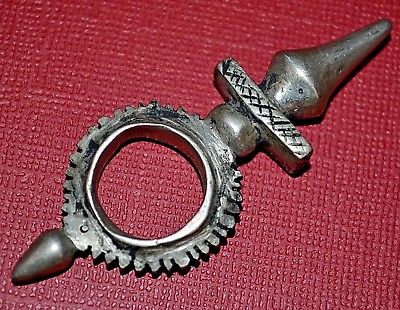 Antique Tuareg Tribe Big Zinder Cross Tenalit Ethnic Pendant Amulet Ring Size 4