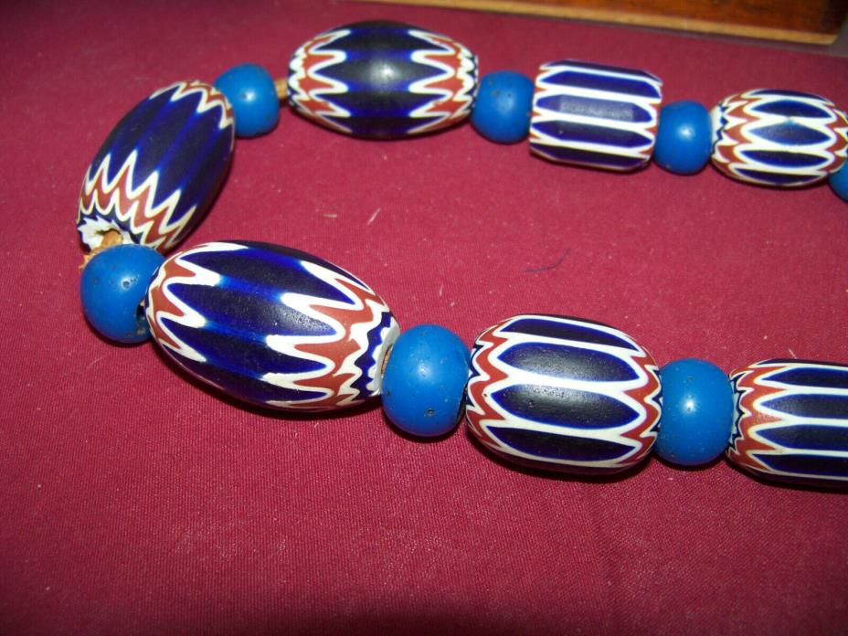 chevron beads six layer guarentyed old necklace