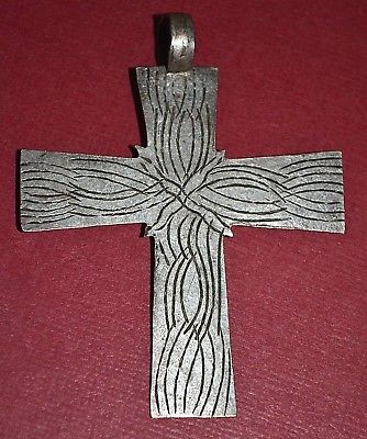 Silver Antique Ethiopian Coptic Orthodox Christian Cross Pendant Ethiopia Africa