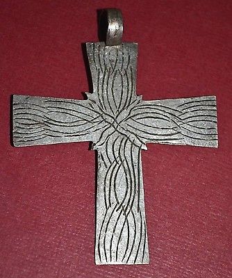 Silver Antique Ethiopian Coptic Orthodox Christian Cross Pendant Ethiopia Africa