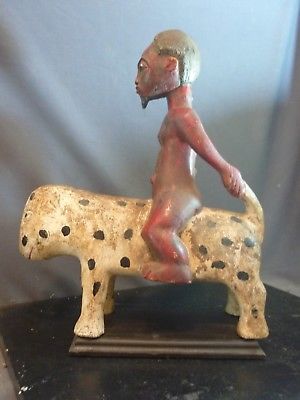 Rare Baule Horsemen with Mythological Animal, Ivory Coast.