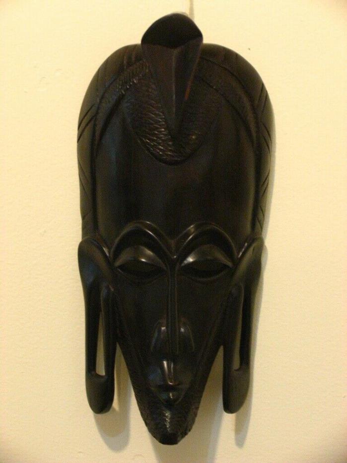 African Black Wooden Dangled Ears Mask